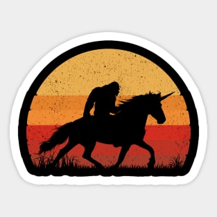 Bigfoot Riding Unicorn Sticker